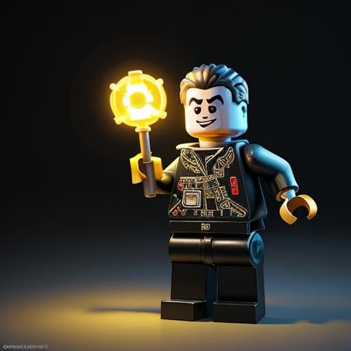 LEGO Bricks in 3D Digital Art Style