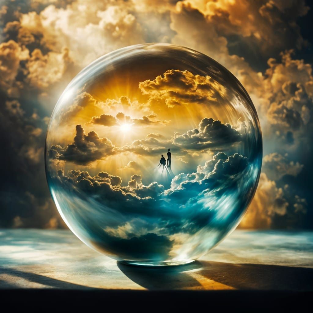 Victory of Light: Translucent Sphere in Surreal Style