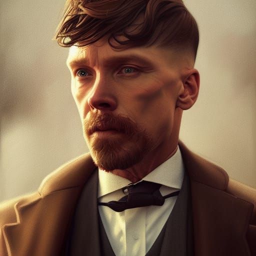 Peaky Blinders Portrait in Art Nouveau Style
