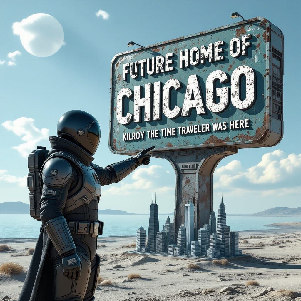 Time Traveler's Sign in Alien Landscape, Concept Art