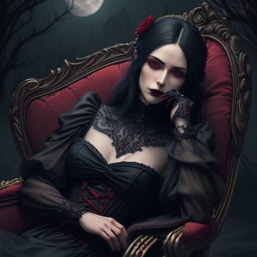 Languid Vampire in Midnight Luxury