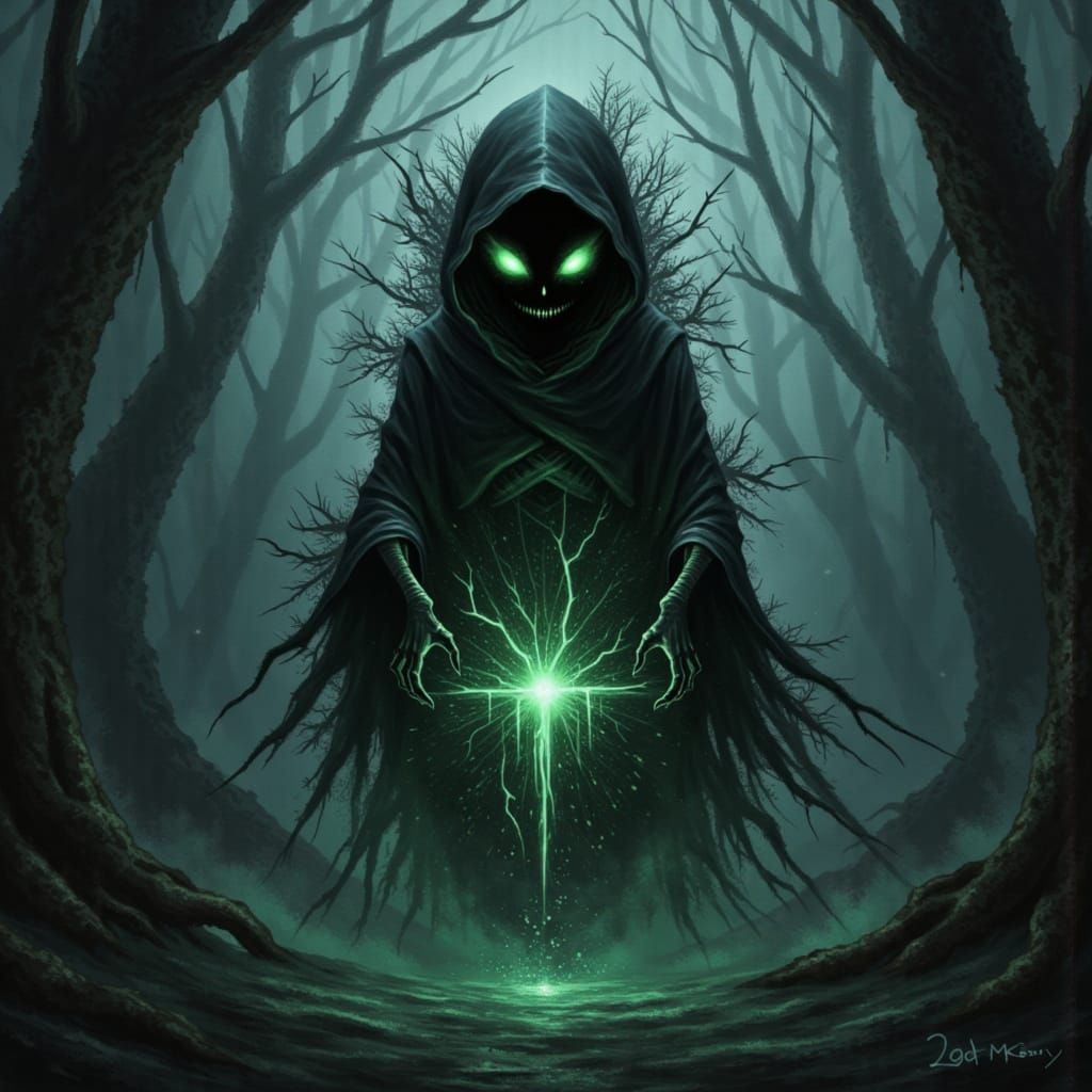 Adorable Glowing Creature in Gothic Art Style