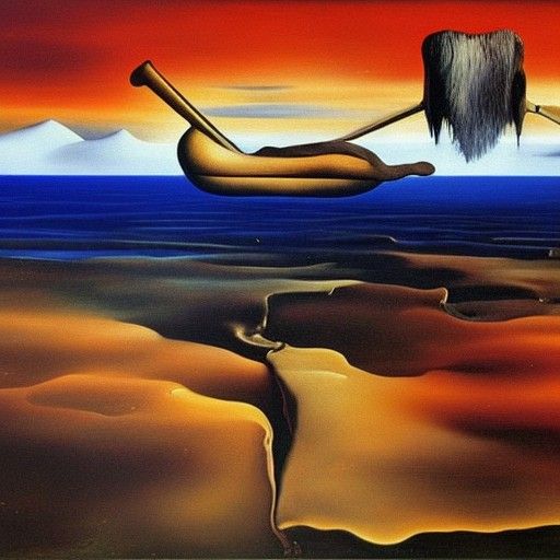 Surreal Climate Change Art in Dali Style