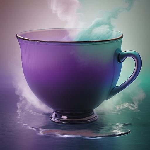 Anime Style Teacup Steam Forms Heart Shape