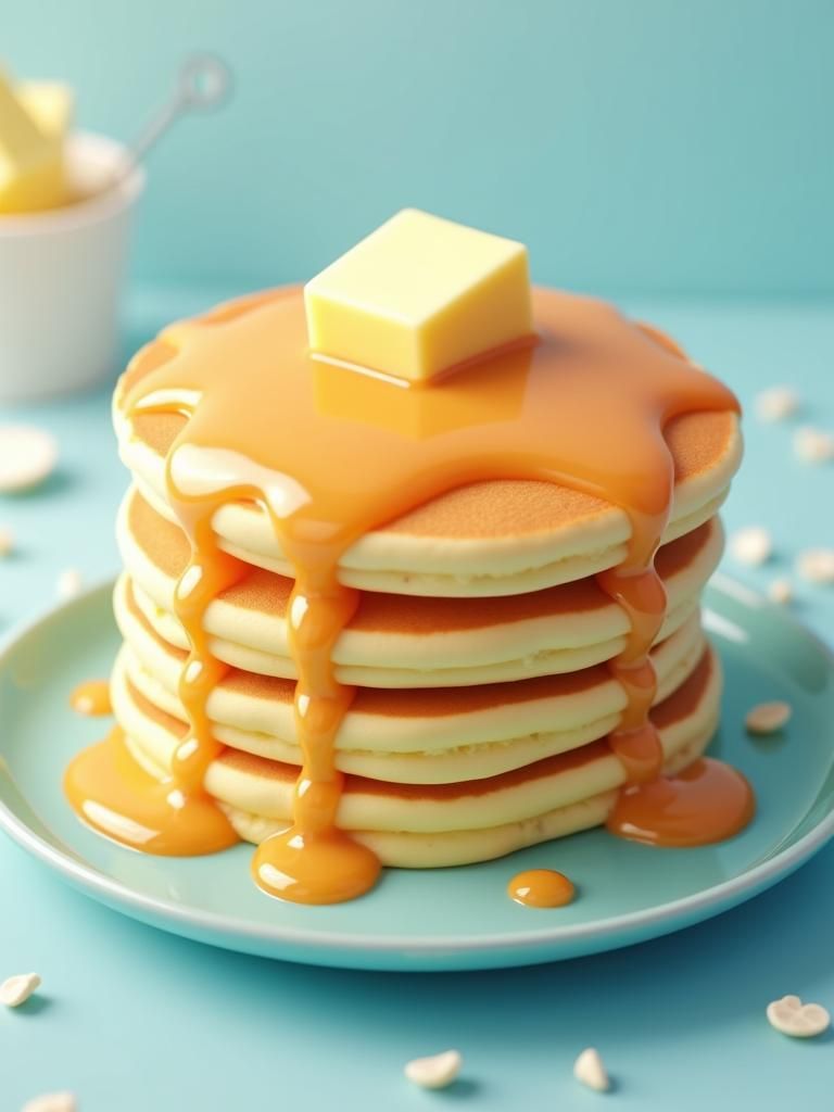 Hyperrealistic Pancakes in Candyland Candy Art Style