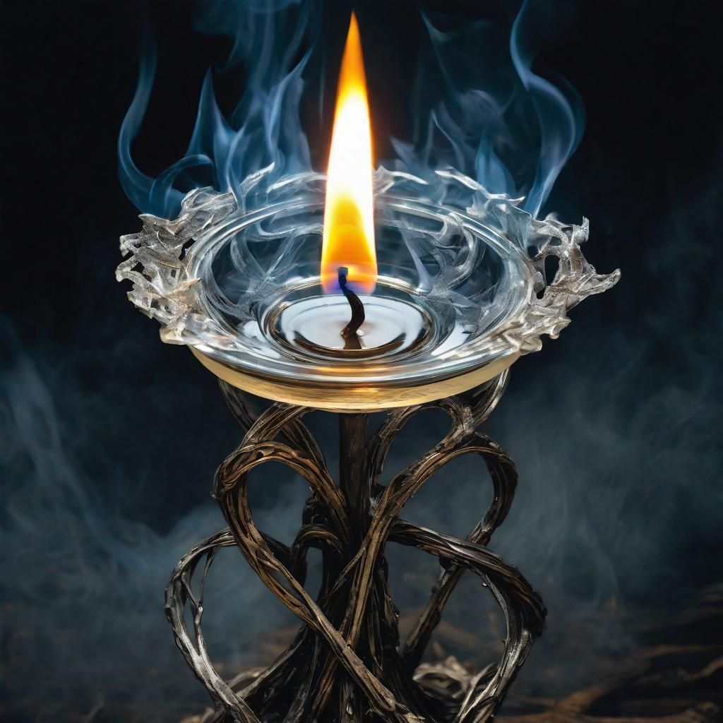 Surreal Yonic Candle Flame in Witchy Laboratory