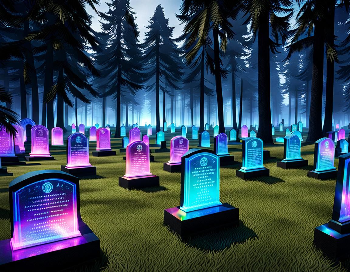 Holographic Gravestones in Cemetery of the Future