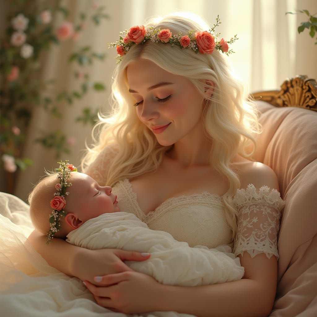 Ethereal Princess in Pre-Raphaelite Style