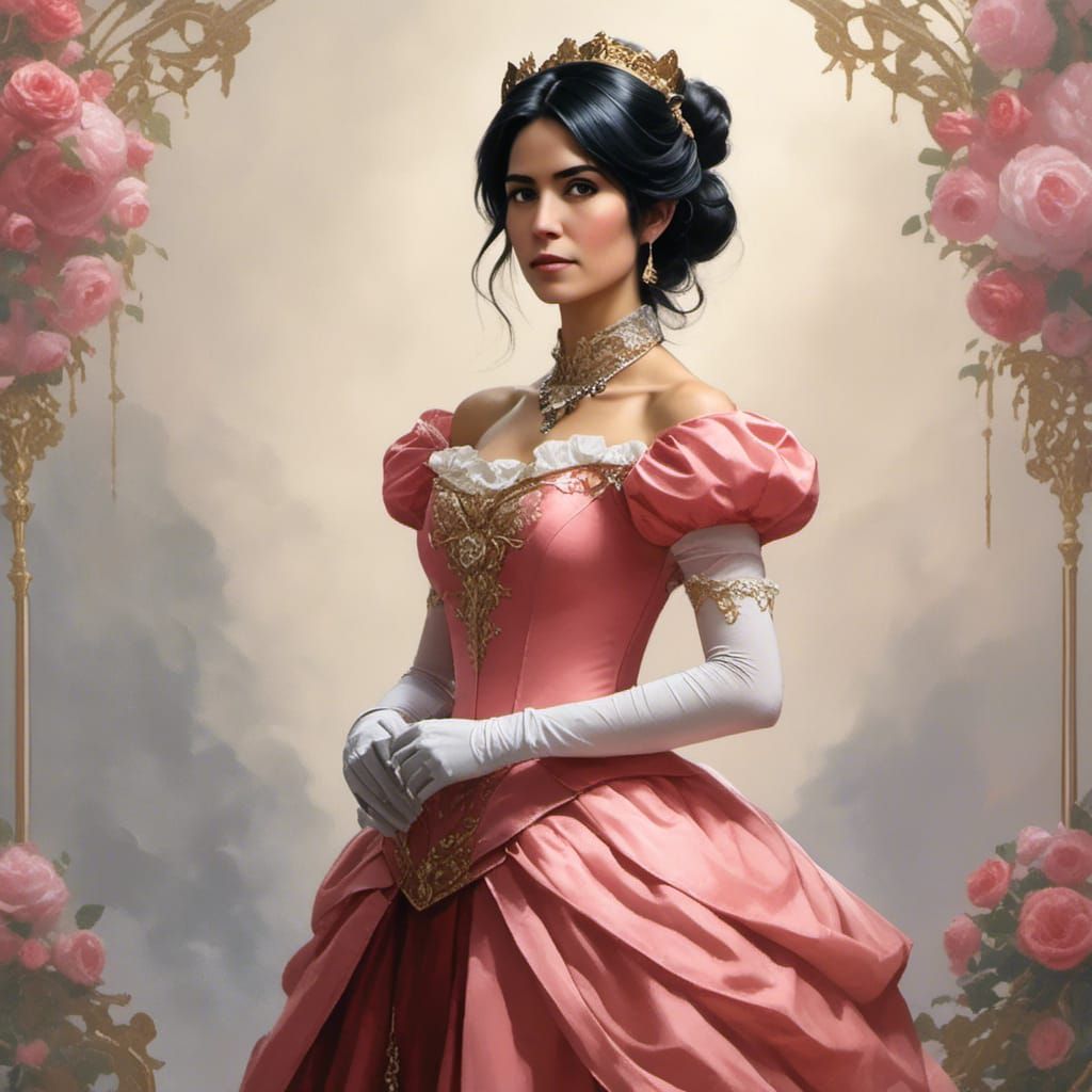 Princess Peach Full Body Portrait in Digital Art Style