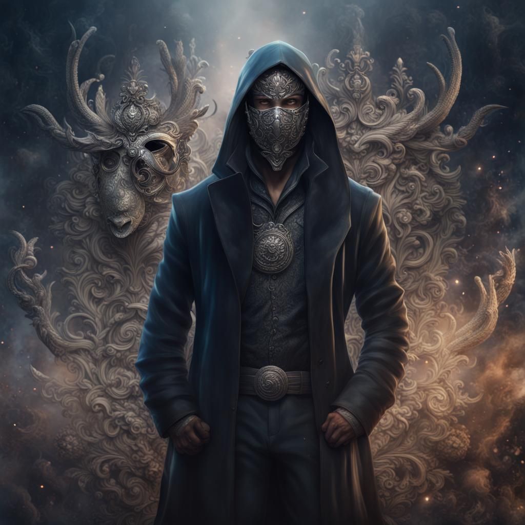 Man with Silver Mask: Fantasy Concept Art