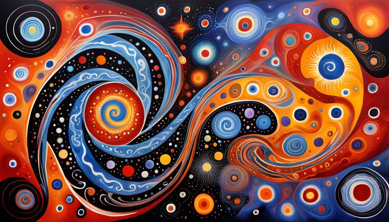Psychedelic Plasma Star Maelstrom in Abstract Art Style