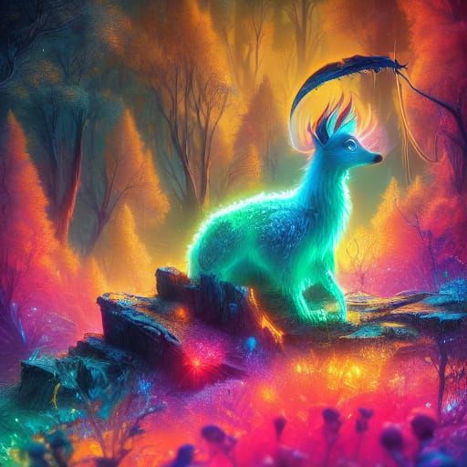 Sci-Fi Tower in AI City with Neon Lights