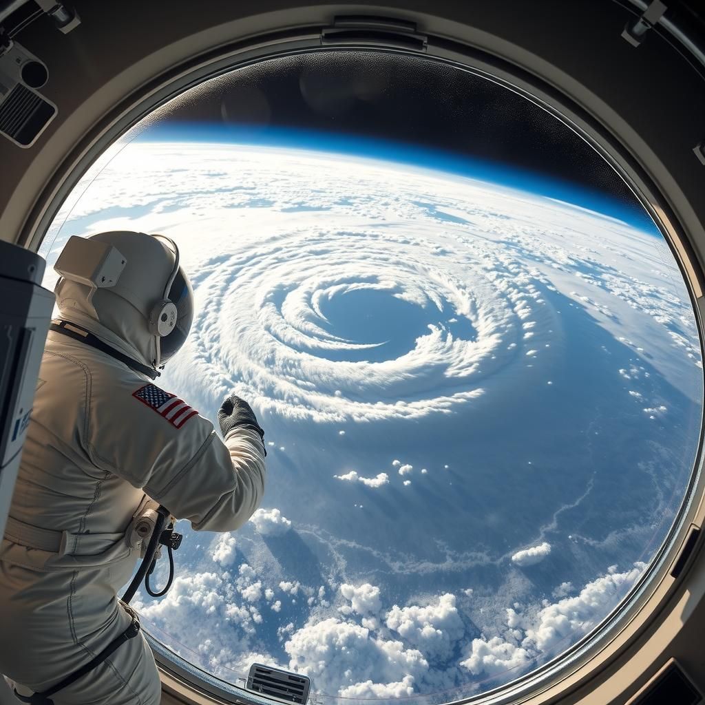 Astronaut Views Cable Hurricane from Space Station