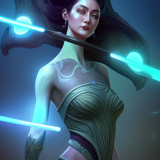 Aayla Secura Portrait on Felucia in Watercolor Style