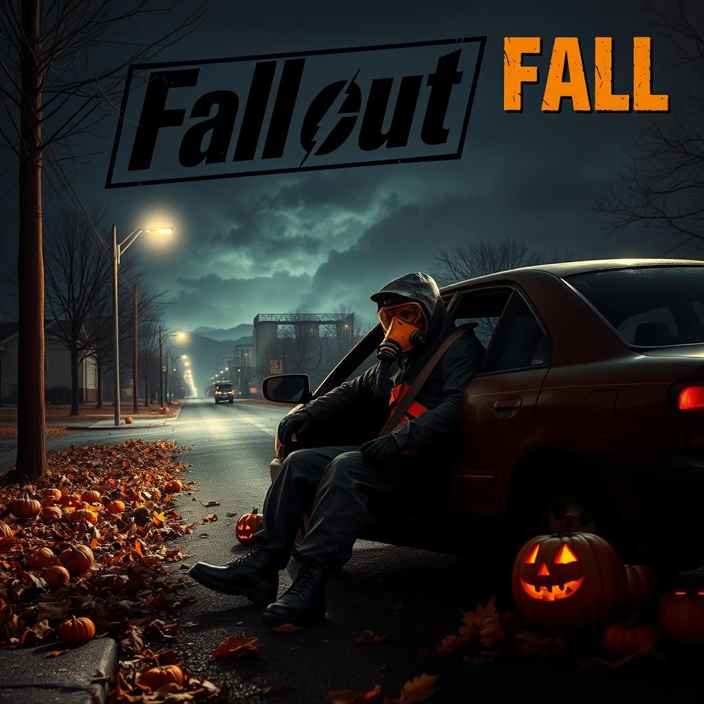 Eerie Post-Nuclear Halloween Scene in Dark Fantasy Style