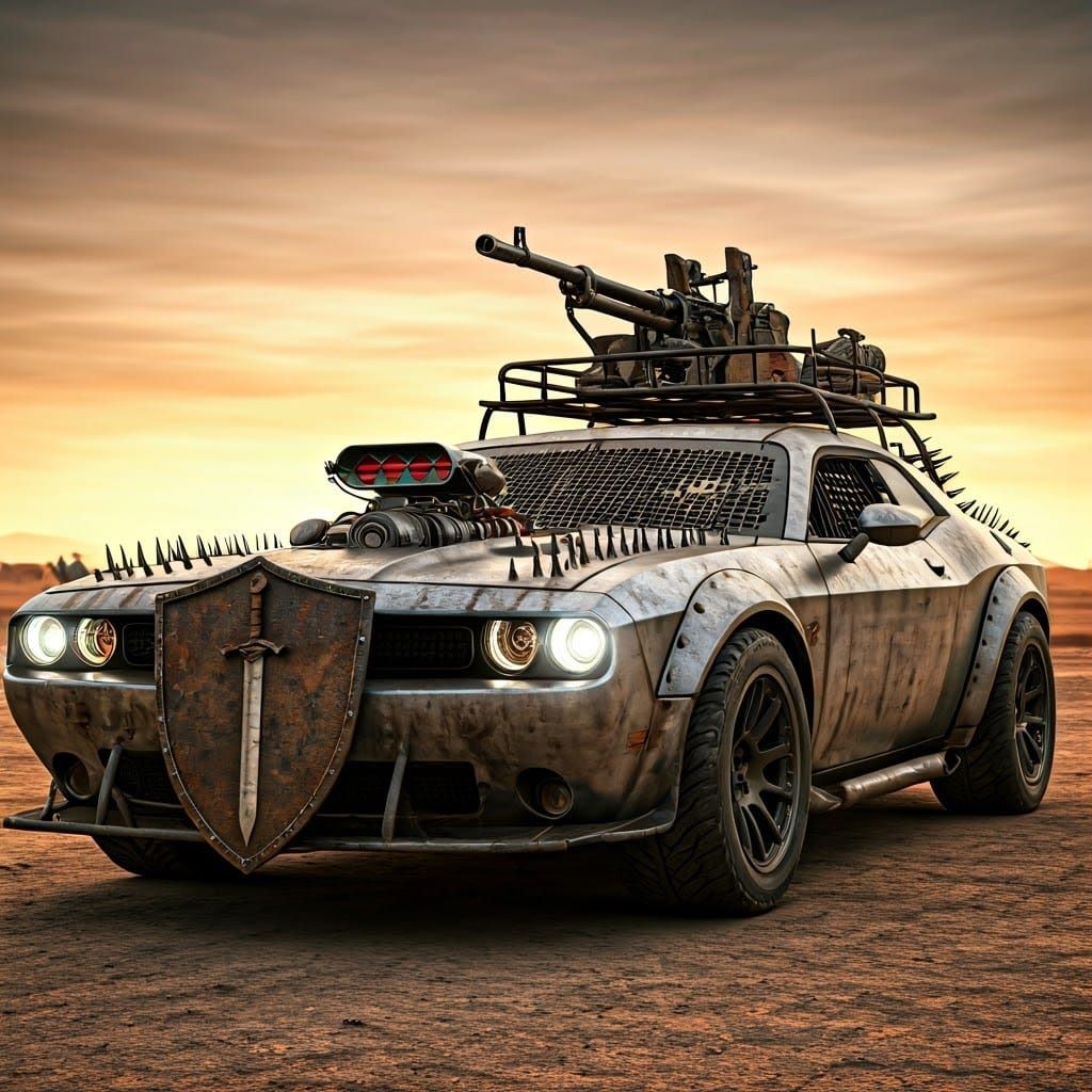 Modified Dodge Challenger Dominates Post-Apocalyptic Sunset