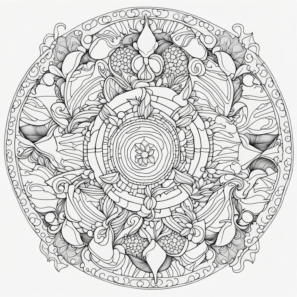 Komodo Dragon Mandala Coloring Page for Adults