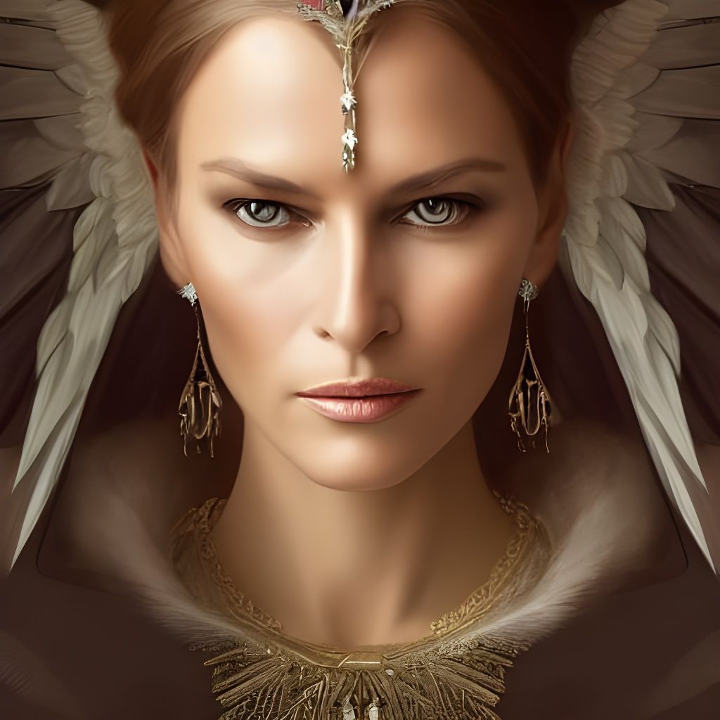 Queen with Wings: A Hyperdetailed Portrait