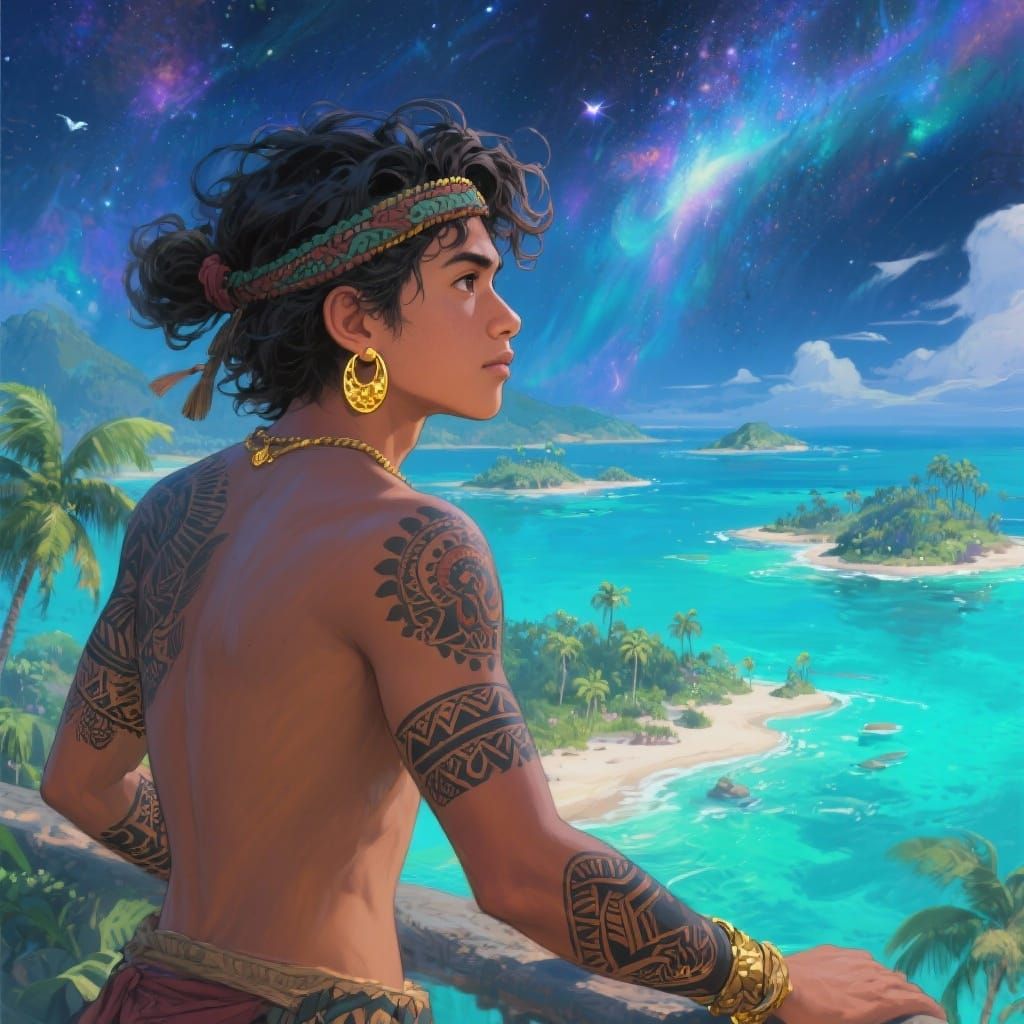 Filipino Sun God Adlaw Over Tropical Islands