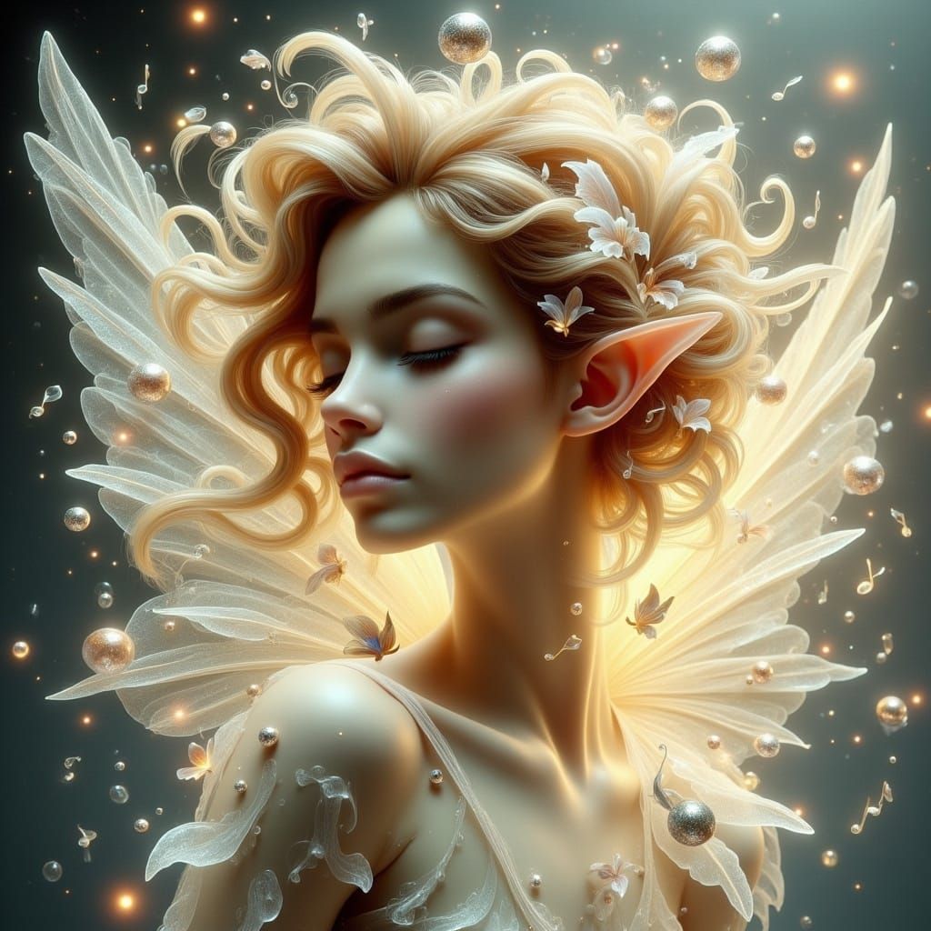 Whimsical Fairy Portrait in Dreamy, Enchanting Style