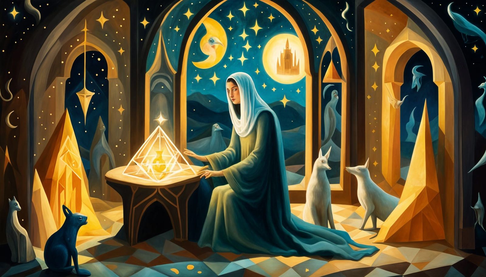 Mystical Alchemical Transformation in Surrealist Style