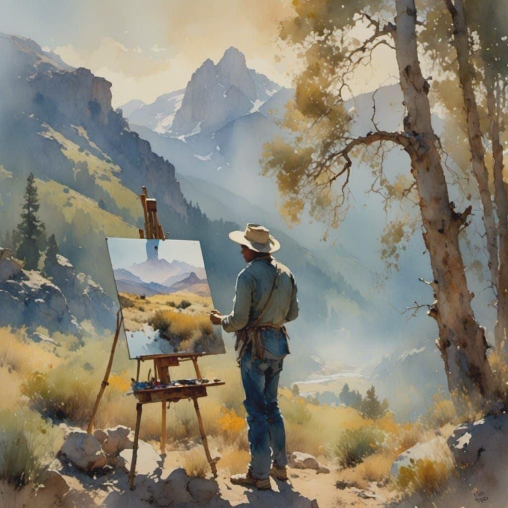 Plein Air Painter Captures Mountain Landscape