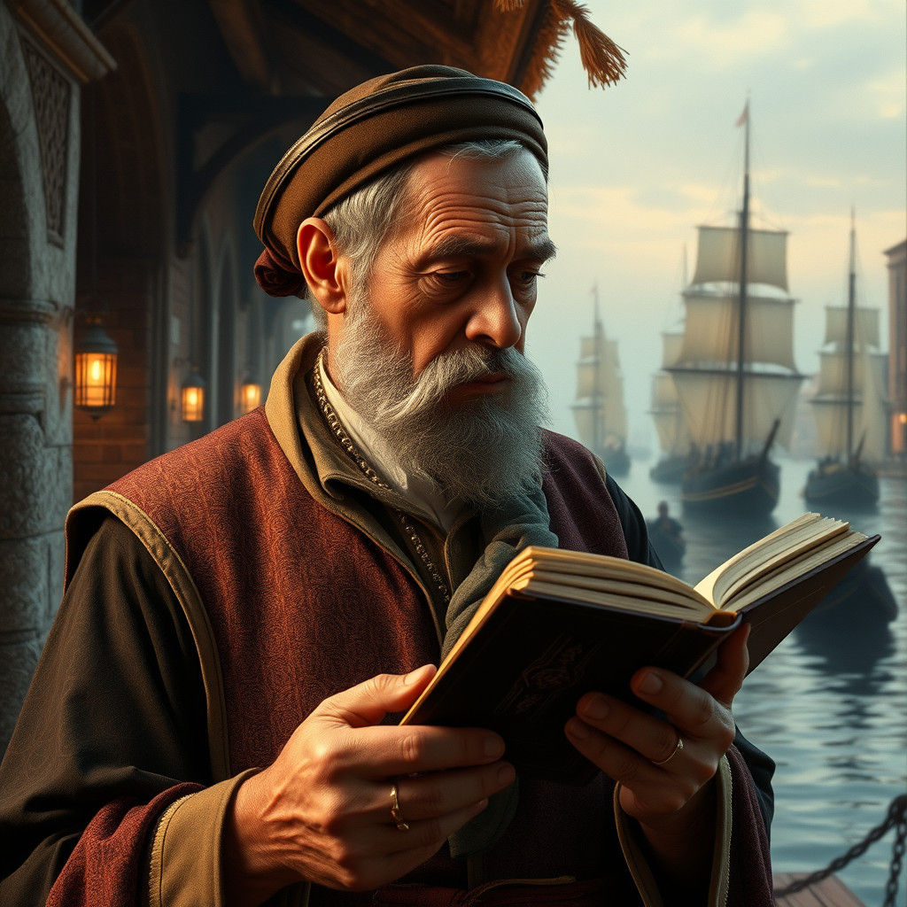 Venetian Merchant Praying in Renaissance Style