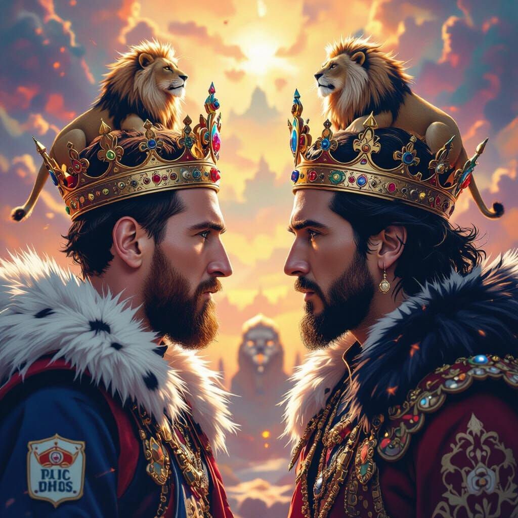 Messi and Sung Jinwoo Aura Farming with Lions