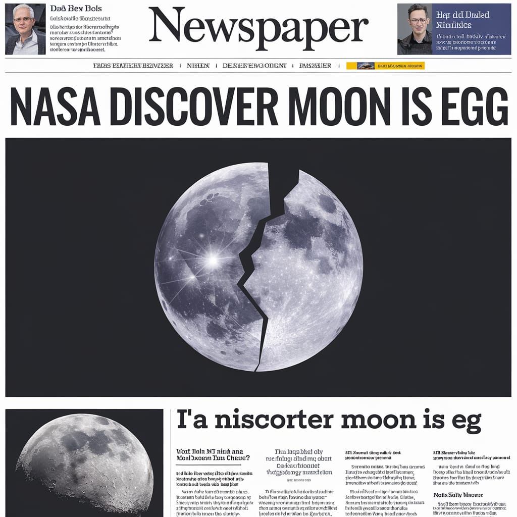 NASA Discovers Moon Is Egg Headline