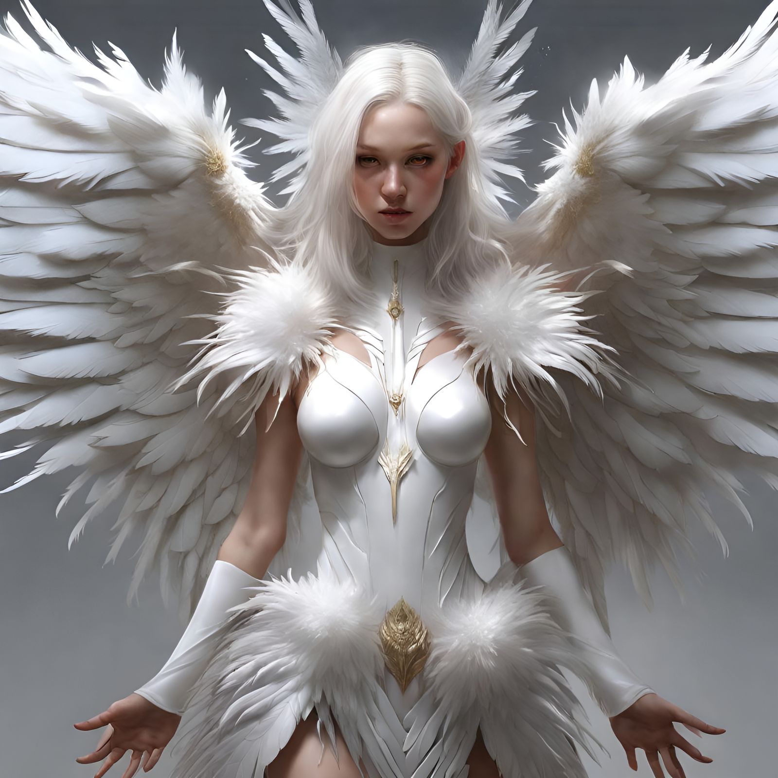 Angelic Latex Girl in Hyperdetailed Fantasy Art
