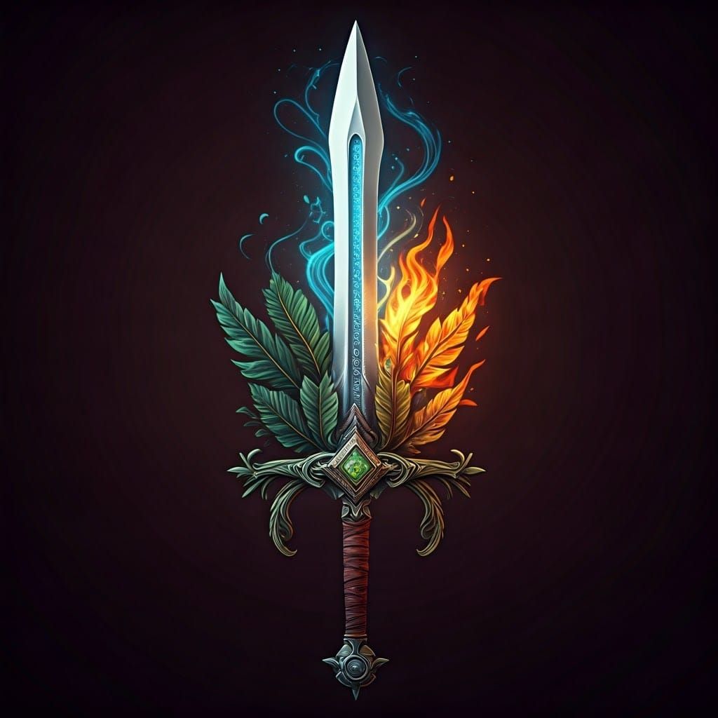 Sword of the Four Elements in Fantastical Style