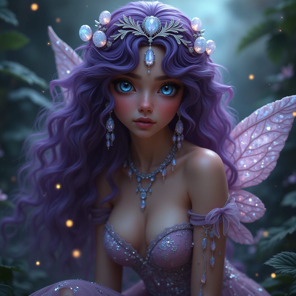 Enchanting Fairy of the Flower in Bohemian Chic Style