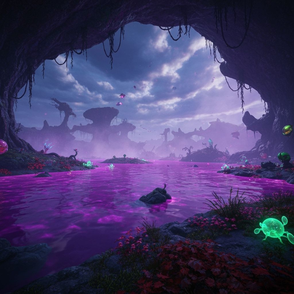 Dark Aether Bog Remastered in Hyperrealistic Style