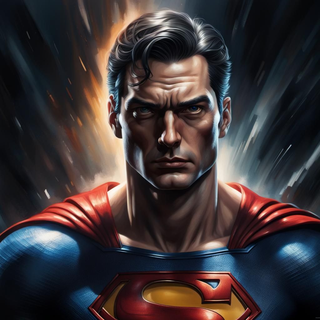Superman in Dark Horror Atmosphere, Hyperrealistic 8K
