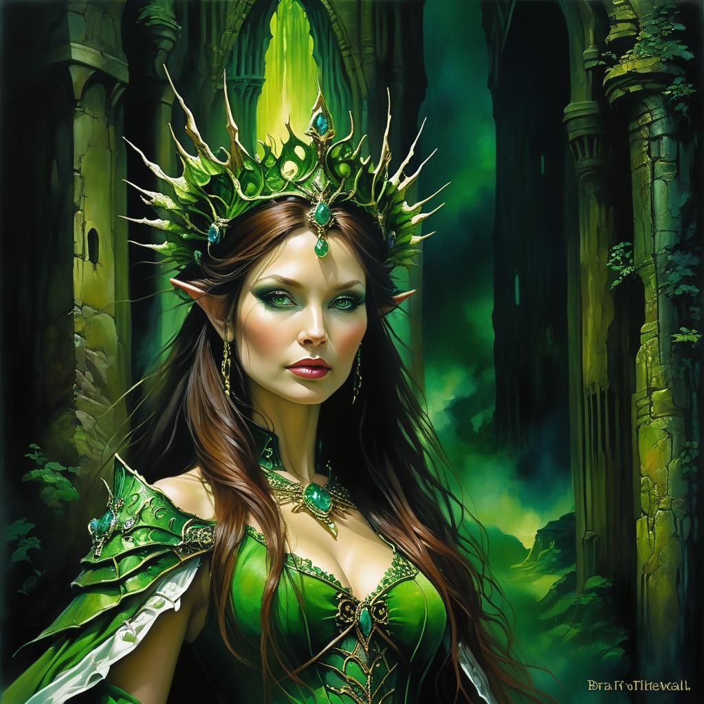 Fantasy Portrait of Norn Queen in Impasto Style