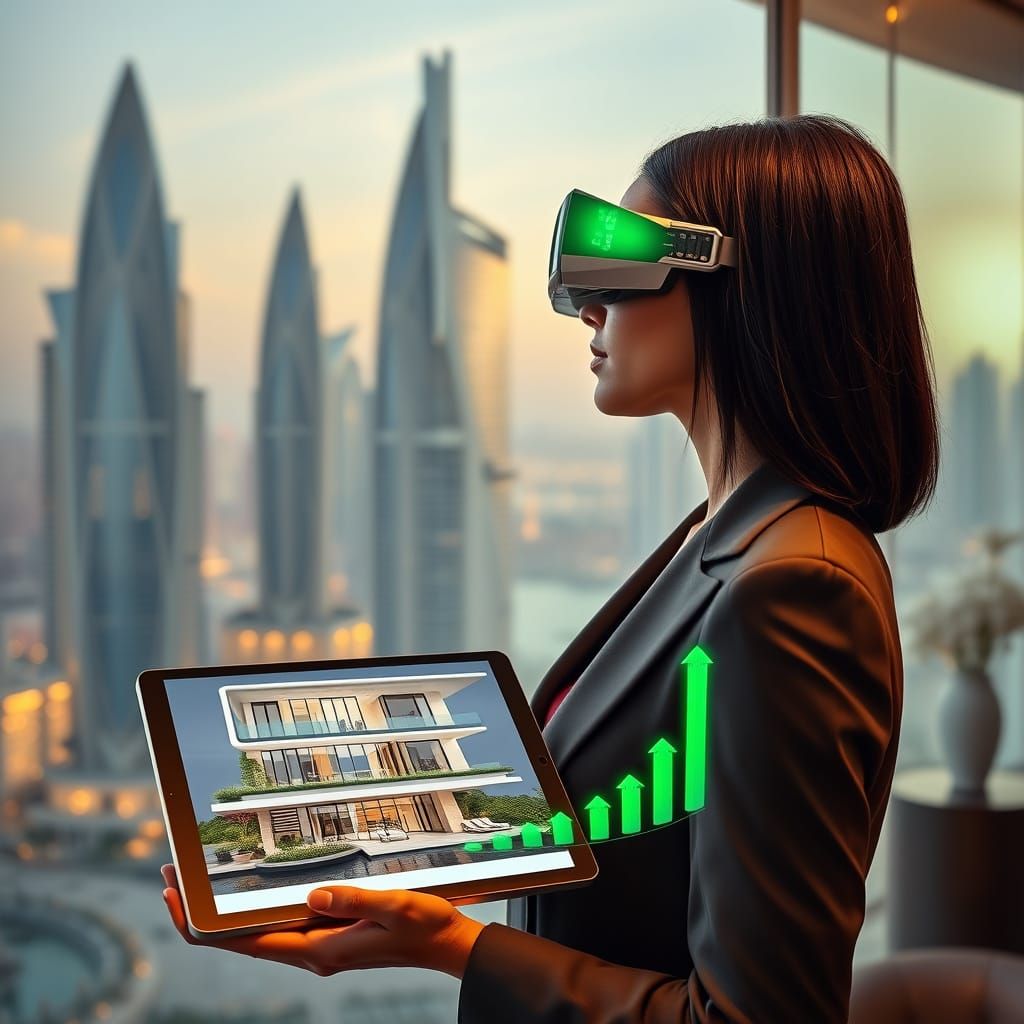 Luxurious Dubai Marina View with Futuristic Financial Growth