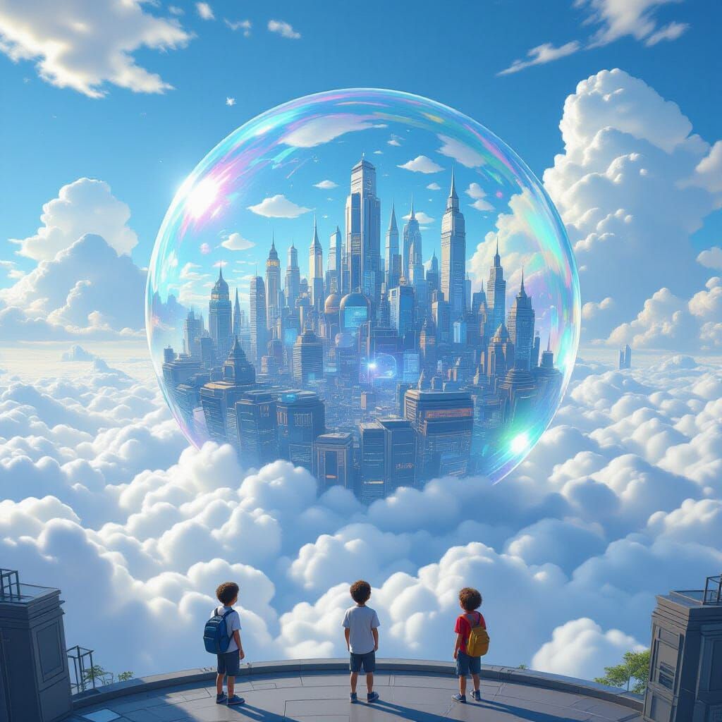 Metropolis in a Bubble Above the Clouds