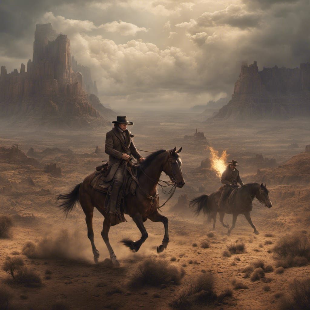 Epic Western Duel Digital Matte Painting