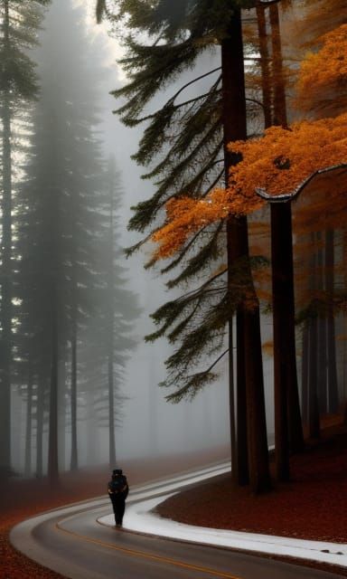 Snowy Autumn Forest: Hyperrealistic Detailed Photograph