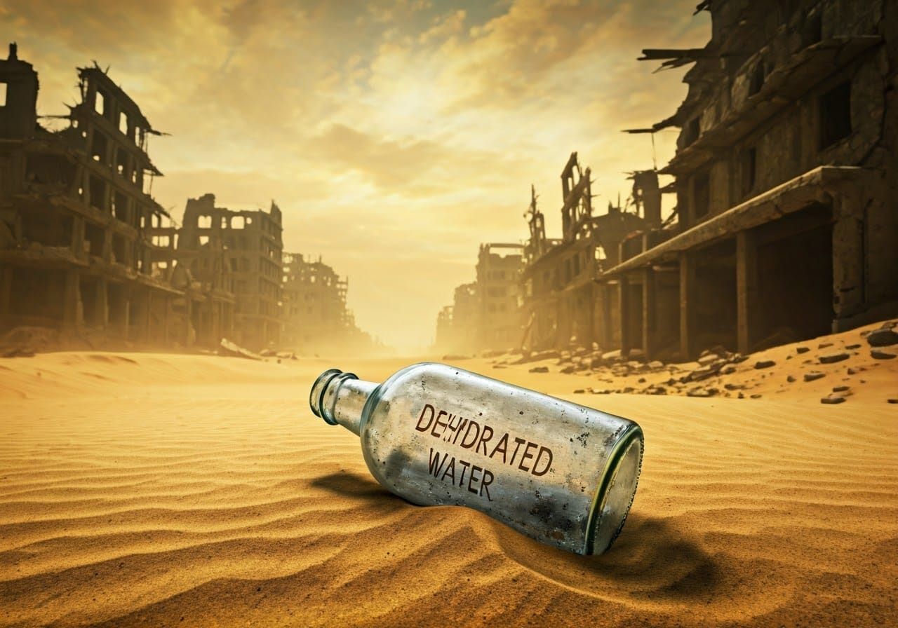 Post-Apocalyptic Masterpiece: Desert Wasteland with Fallen B...