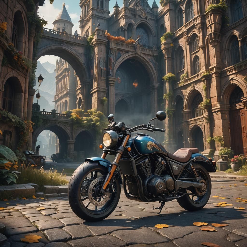 Detailed Matte Painting of Motorcycle on Artstation