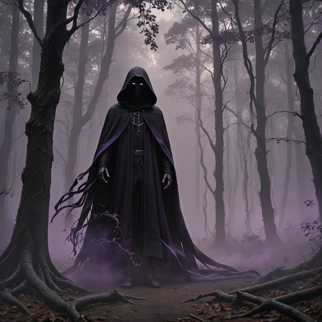 Ethereal Enderman in Dark, Mysterious Forest