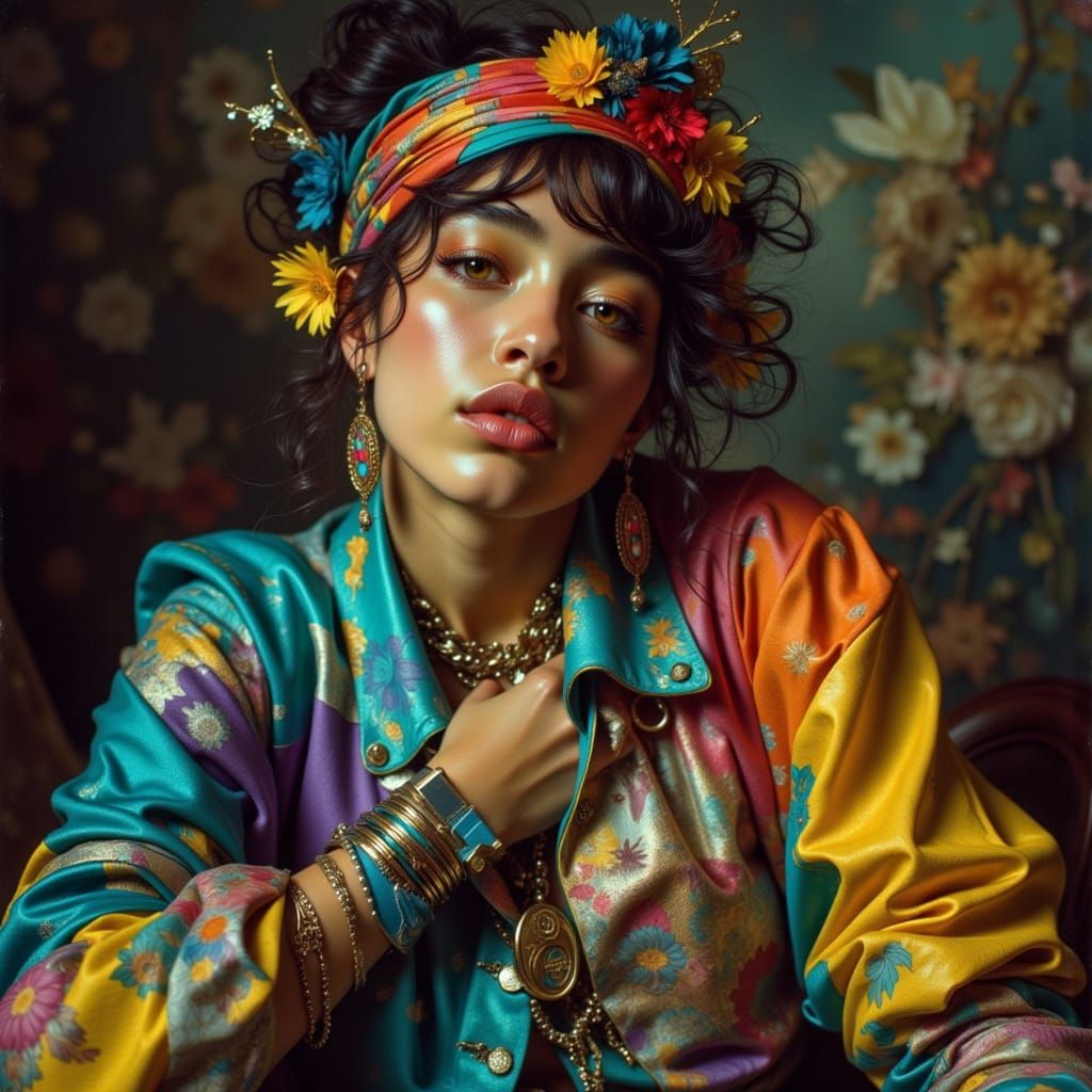 French Cyclist Posing in Vibrant Dawn Light