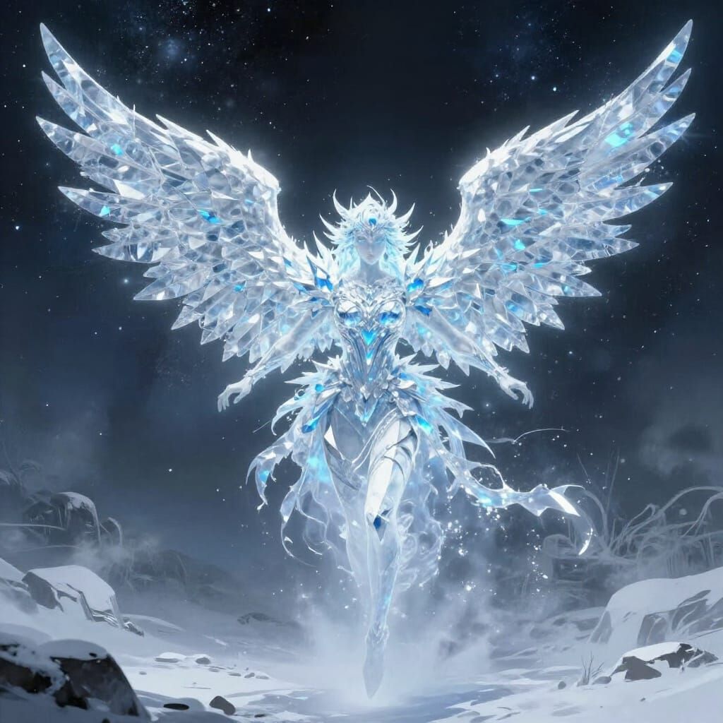 Crystalline Angel Soaring in Cosmic Winter Landscape