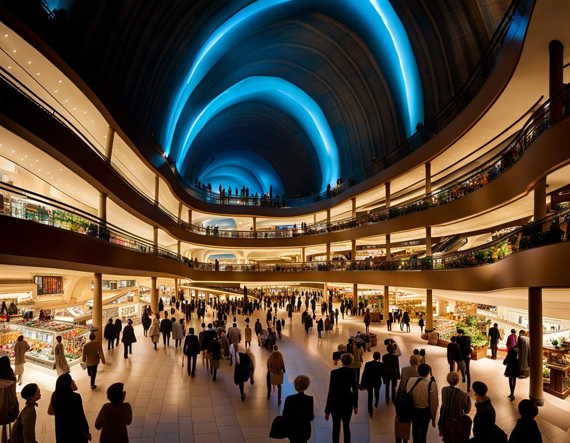 Cavernous Underground Shopping Center in Early 1900s Style