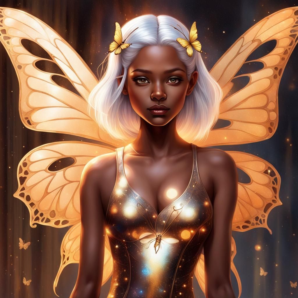 Fairy Girl Portrait in Mixed Media Style