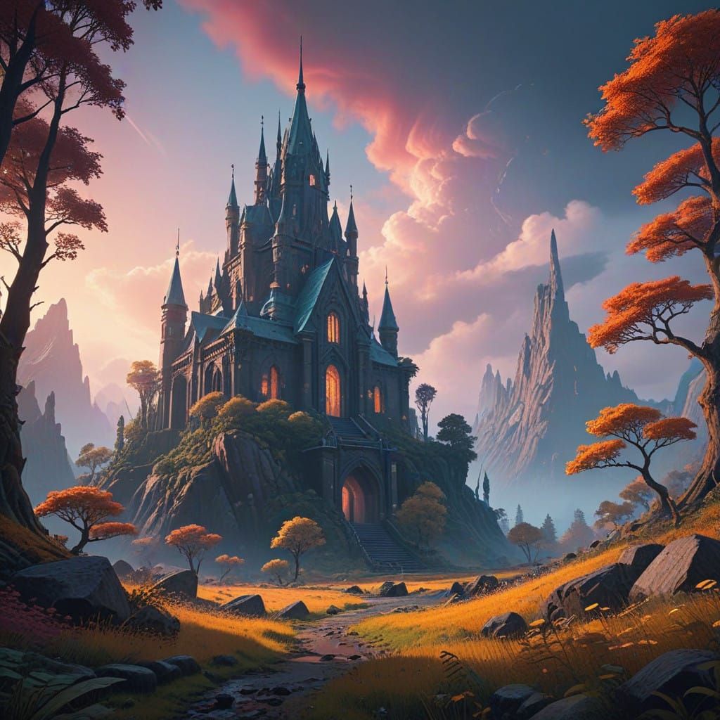 Ethereal Fantasy Landscape in Unreal Engine 5 Style