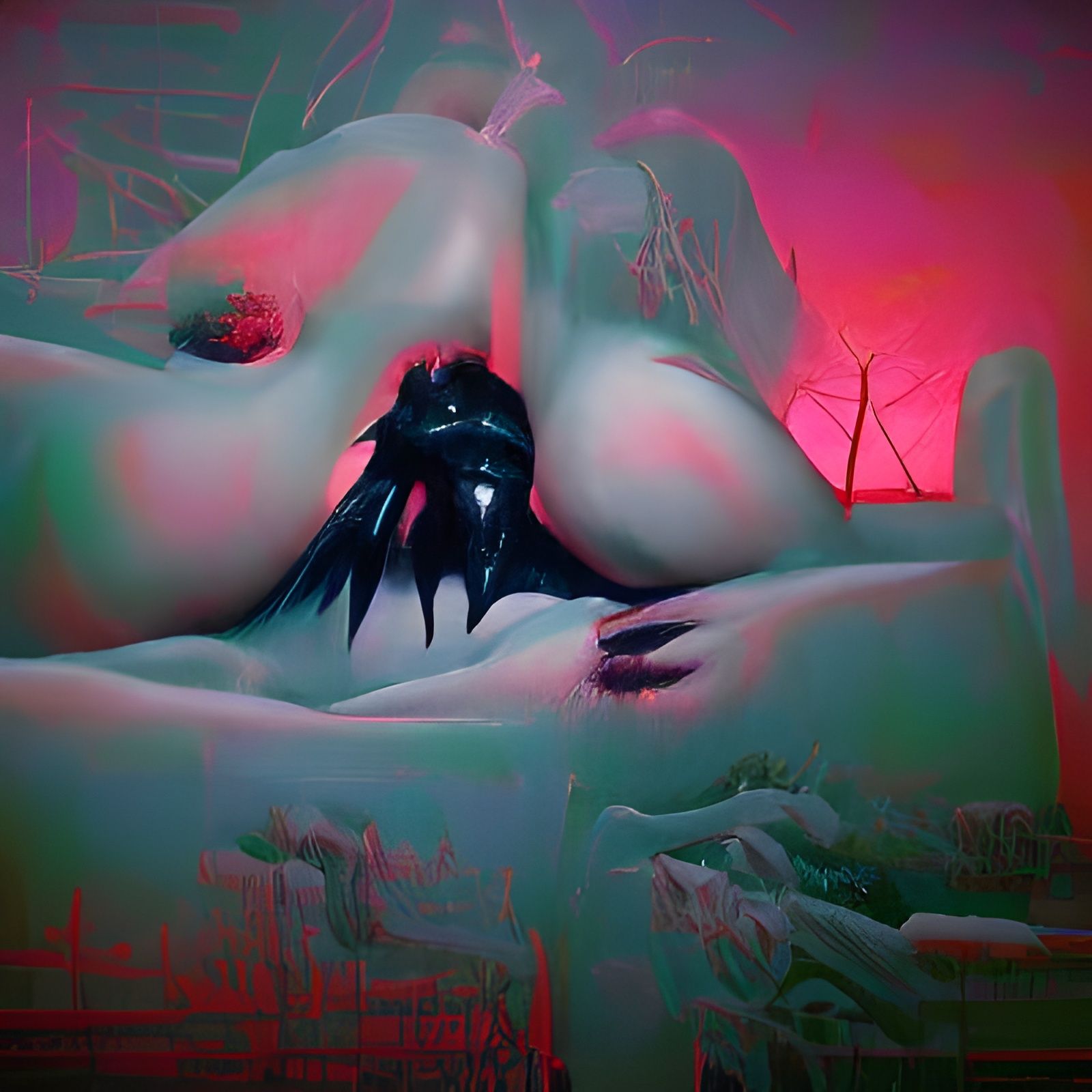 Erotic Black Metal Synthwave Horror in Gothic Art Nouveau