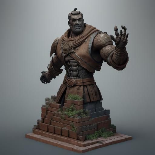 Brick Golem in Art Deco Style