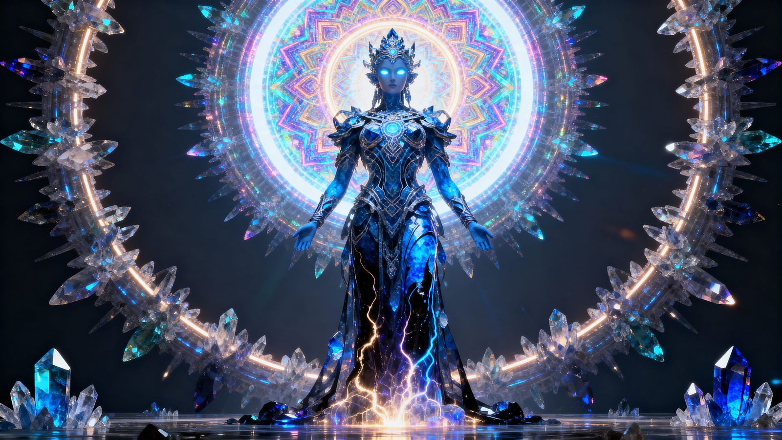 Fractal Oracle Deity: 3D Cinematic Render